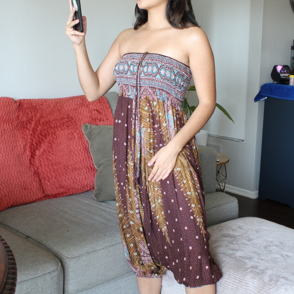Boho wide leg romper
